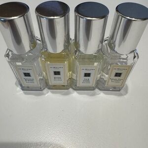 JO MALONE (4 )  COLOGNES ( 3 NEARLY FULL/ 1 HALF FULL)